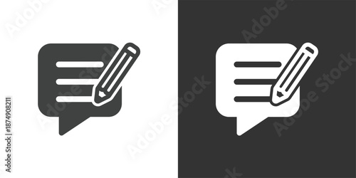 Write a Message icon. Solid glyph series icon