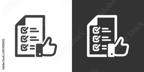 Survey Results icon. Solid glyph series icon