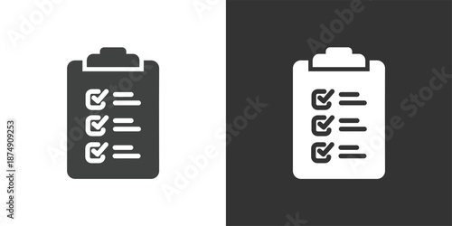 Checklist icon. Solid glyph series icon