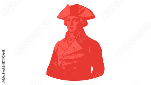 George Washington Silhouette Red Flag