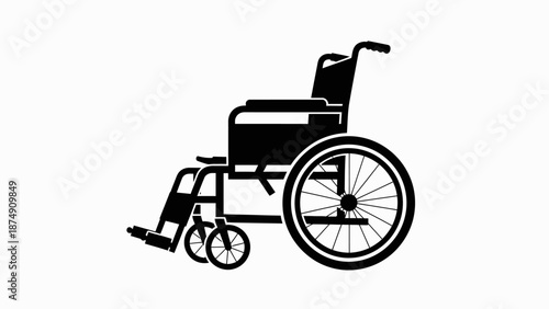 Black Wheelchair Icon on White Background - Mobility Aid