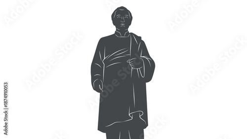 Silhouette of a distinguished man in traditional attire