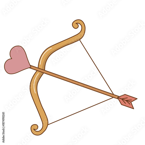 ハートの弓矢。恋。ベクターイラスト