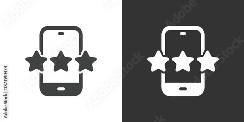 Mobile Rating icon. Solid glyph series icon