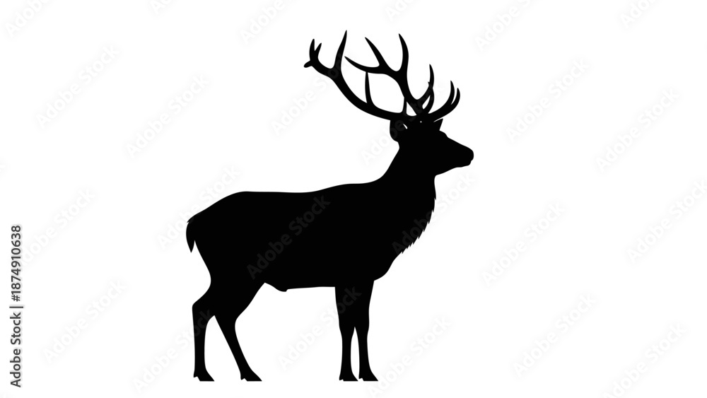 Obraz premium Majestic Stag Silhouette with Antlers