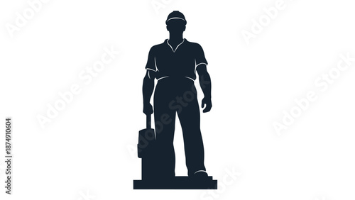 Silhouette of a Cricket Player Holding Bat and Ball