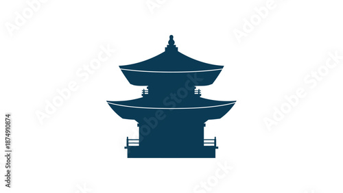 Japanese Pagoda Silhouette Icon