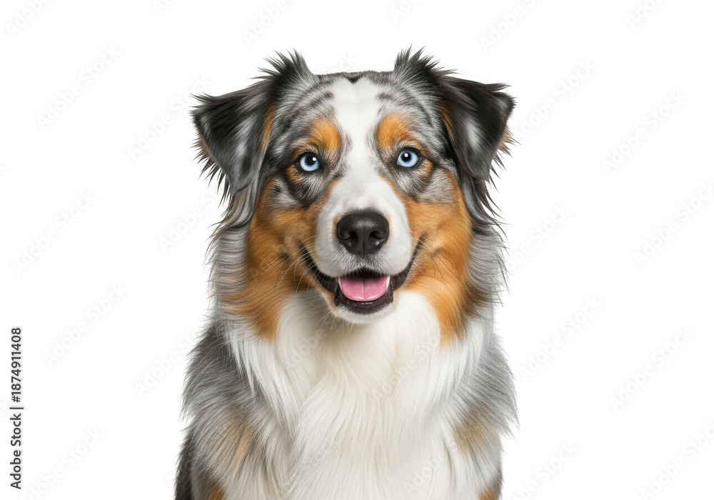 Fototapeta premium Australian shepherd dog isolated on transparent background