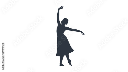 Ballerina Silhouette Dancing Gracefully