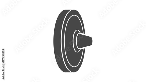 Isolated black doorknob on a white background