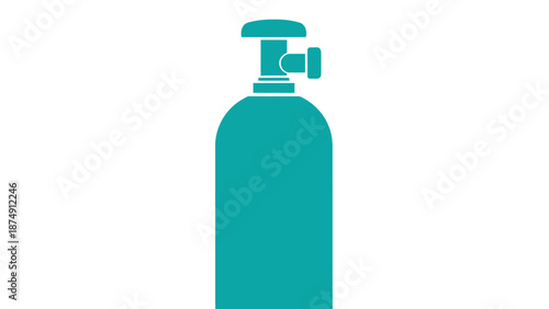 Cyan Oxygen Tank Icon - Medical Gas Cylinder