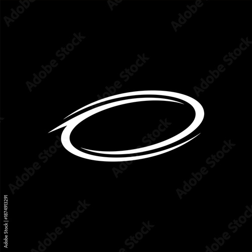 Abstract Glowing Orbit Ring Ellipse Vector Graphic on Black Background