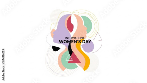International women's day colorful abstract graphic design