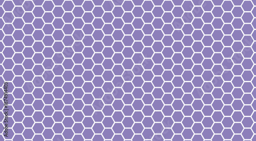 Panorama of White background or abstract seamless pattern hexagon for wallpaper shape honeycomb concept. Fine honeycomb grid black and white.
