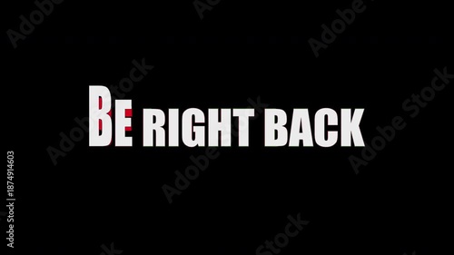 Be right back text animation in RGB colors with wavy echo style