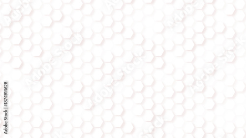 White seamless hexagon pattern, minimal geometric grid, modern honeycomb background, vector illustration.
