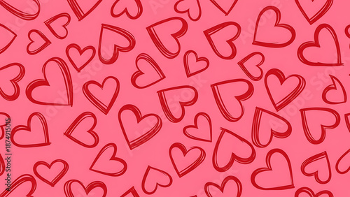 Red heart pattern isolated on transparent background