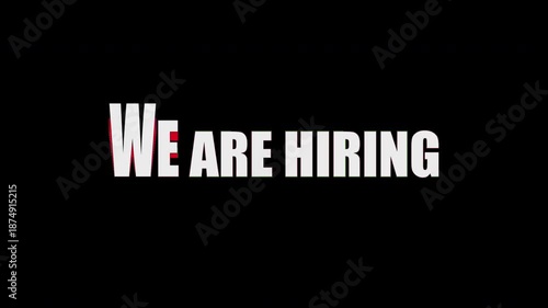 We are hiring text animation in RGB colors with wavy echo style
