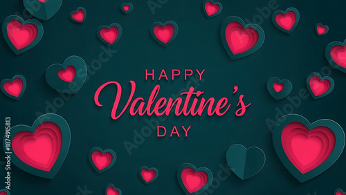 Happy valentine's day hearts isolated on transparent background
