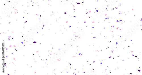 Purple flower petals sway in the wind. Isolated on alpha background. 3D rendering.