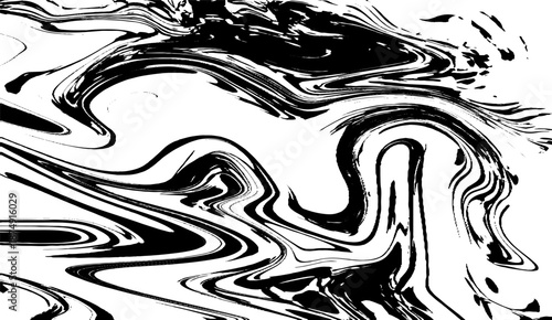 Abstract softy digital panoramic white and black background made. interweaving curved shapes. Illustration.