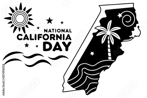 NATIONAL CALIFORNIA DAY vector illustration isolated on white background