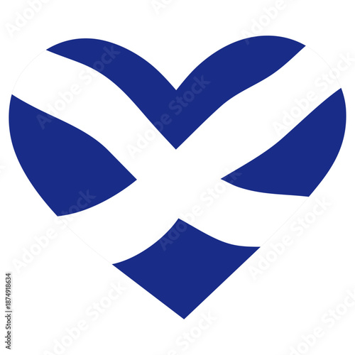 Scottish flag in the shape of heart