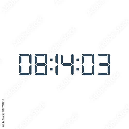 LED digital clock number for counter or calculator mockup design