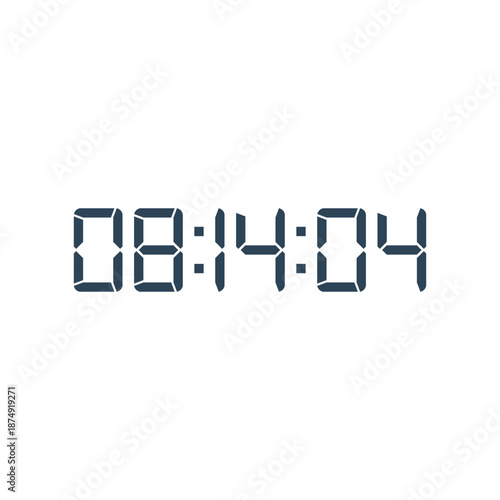 LED digital clock number for counter or calculator mockup design