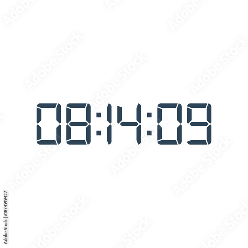 LED digital clock number for counter or calculator mockup design