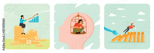 Successful investment growth. Prison mind struggle. Impact or challenges of artificial intelligence.