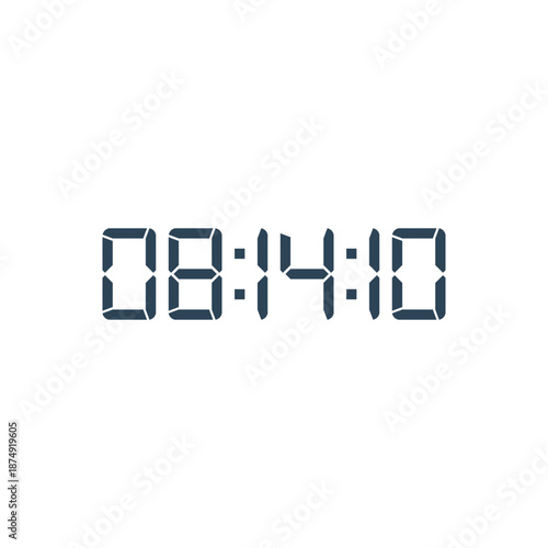 LED digital clock number for counter or calculator mockup design