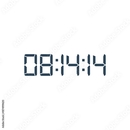 LED digital clock number for counter or calculator mockup design