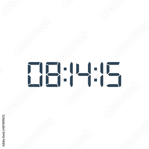 LED digital clock number for counter or calculator mockup design
