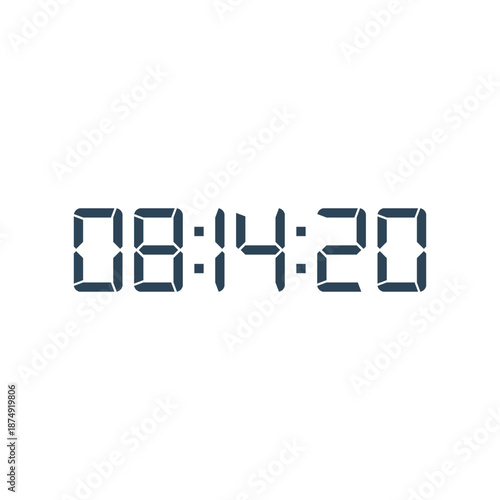 LED digital clock number for counter or calculator mockup design
