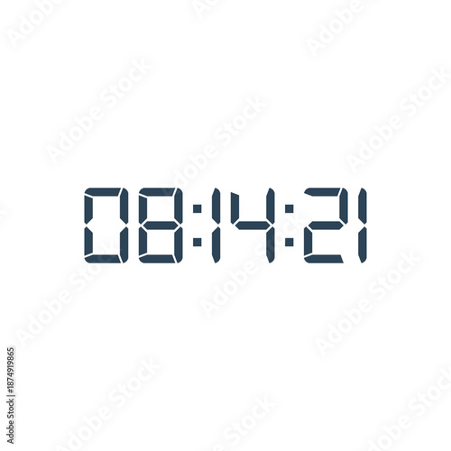 LED digital clock number for counter or calculator mockup design