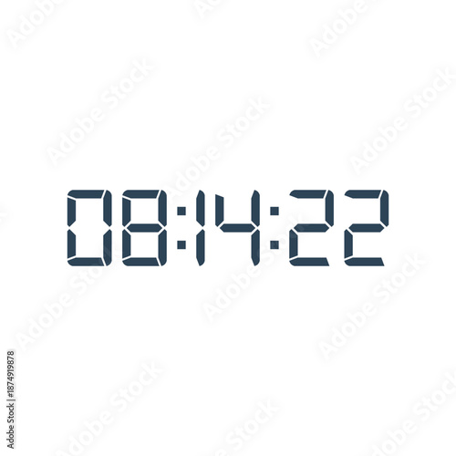 LED digital clock number for counter or calculator mockup design