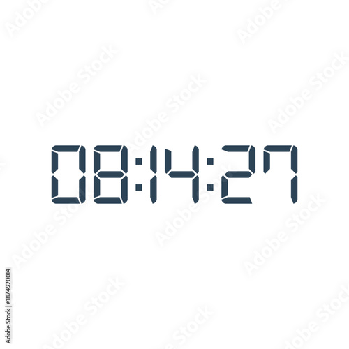 LED digital clock number for counter or calculator mockup design