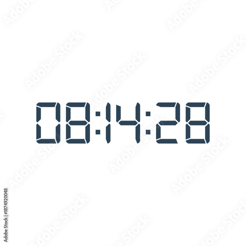 LED digital clock number for counter or calculator mockup design