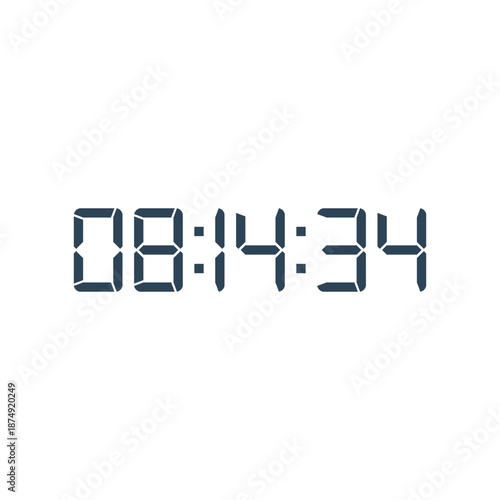 LED digital clock number for counter or calculator mockup design