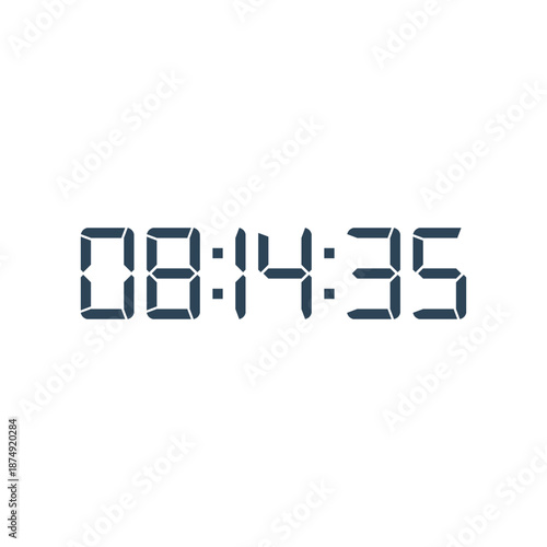 LED digital clock number for counter or calculator mockup design