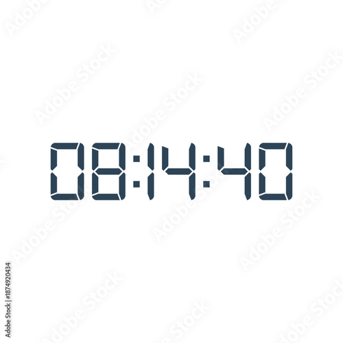 LED digital clock number for counter or calculator mockup design