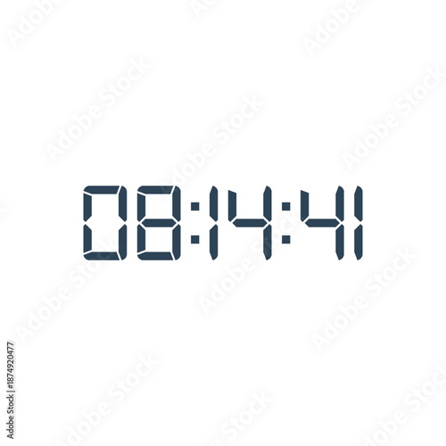 LED digital clock number for counter or calculator mockup design
