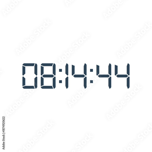 LED digital clock number for counter or calculator mockup design
