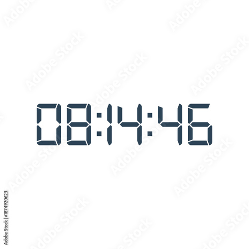 LED digital clock number for counter or calculator mockup design
