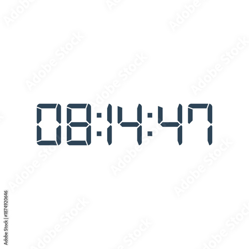 LED digital clock number for counter or calculator mockup design