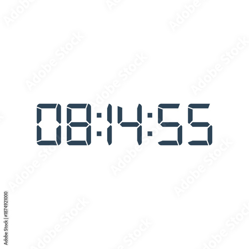 LED digital clock number for counter or calculator mockup design