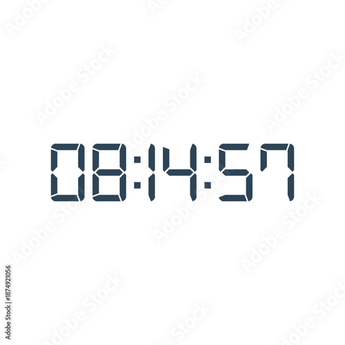 LED digital clock number for counter or calculator mockup design