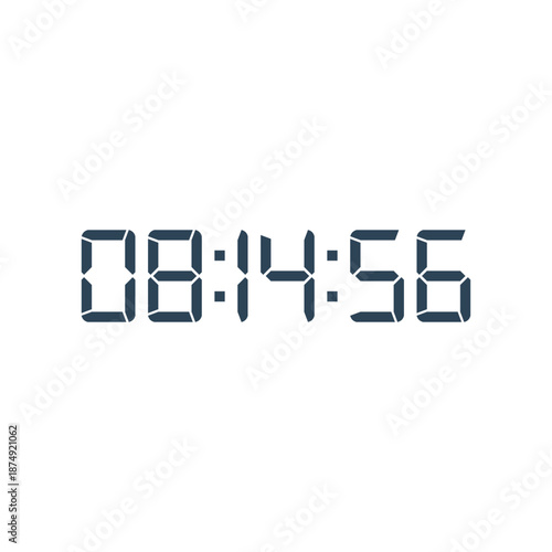 LED digital clock number for counter or calculator mockup design