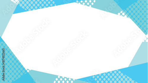 フレーム　網点　幾何学　青　背景